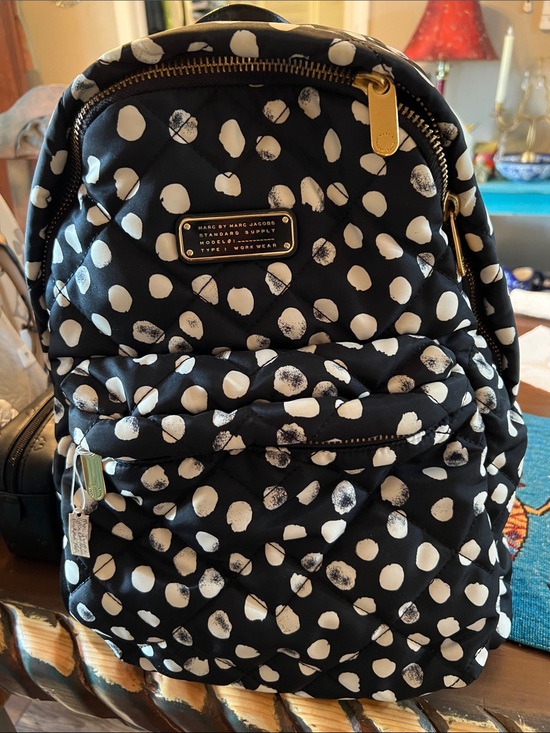 Marc By Marc Jacobs Handbags - Marc by Marc Jacobs Black and White Polka Dot Quilted Backpack